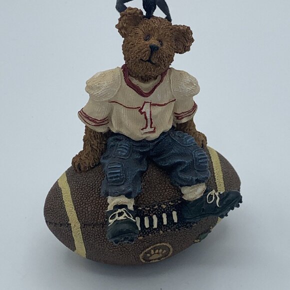 Boyds Bears Holiday Ornament - Football Player Bear on Ball - With Original Box - Picture 6 of 13